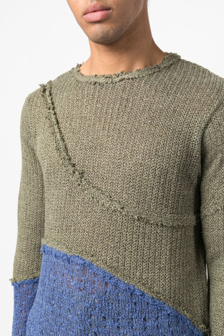 CONTRAST PANEL BOATNECK SWEATER atb860m