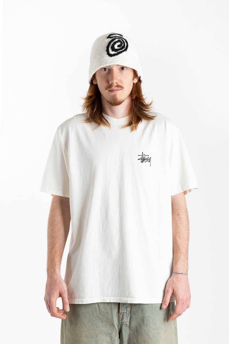 STUSSY BUCKET HAT SWIRLY S KNIT White