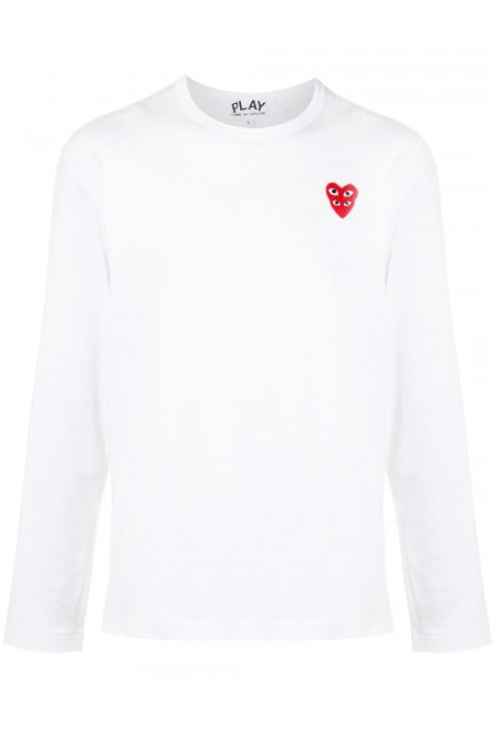 Mens Long Sleeve T-Shirt Red Red Heart P1T292