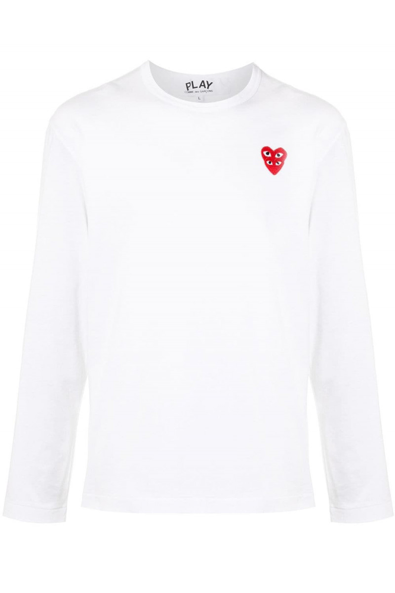 Mens Long Sleeve T-Shirt Red Red Heart P1T292