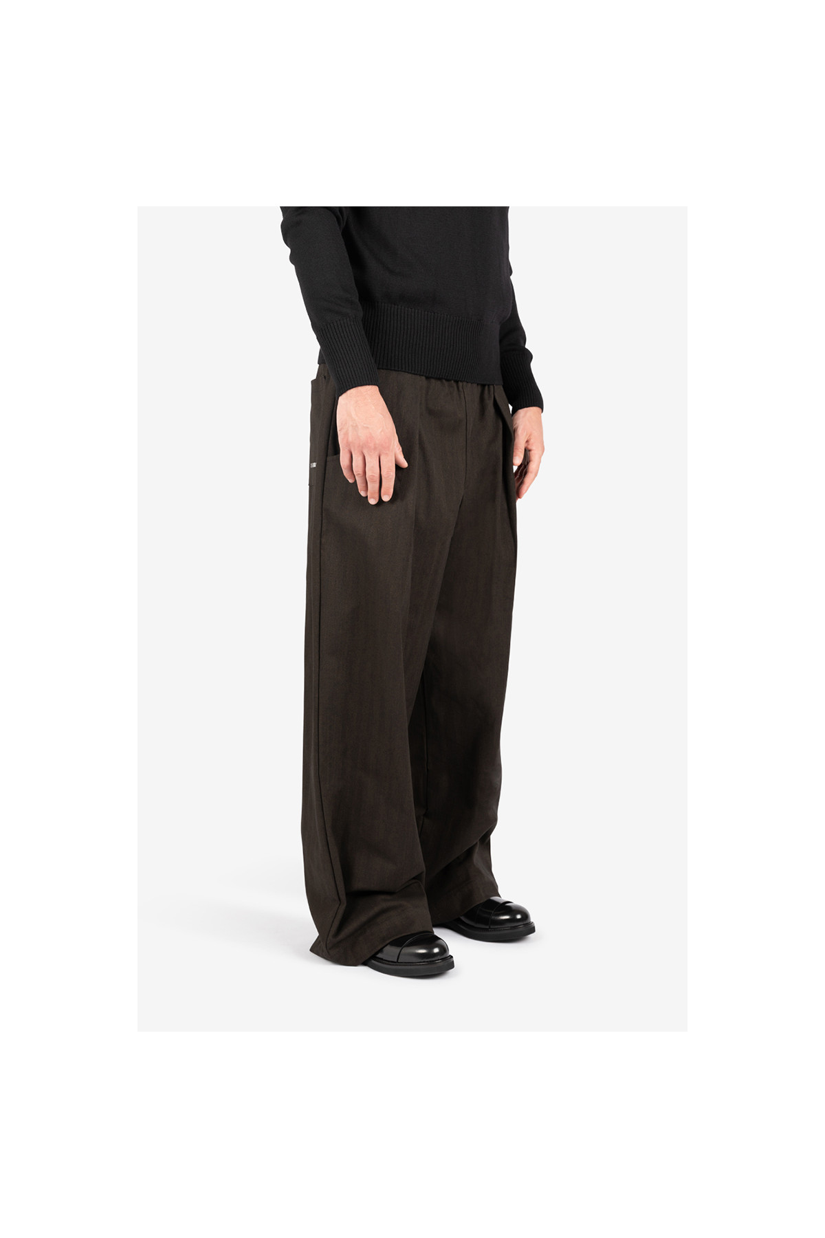 Unisex Gatsby wide-leg cotton trousers in deadstock fabric