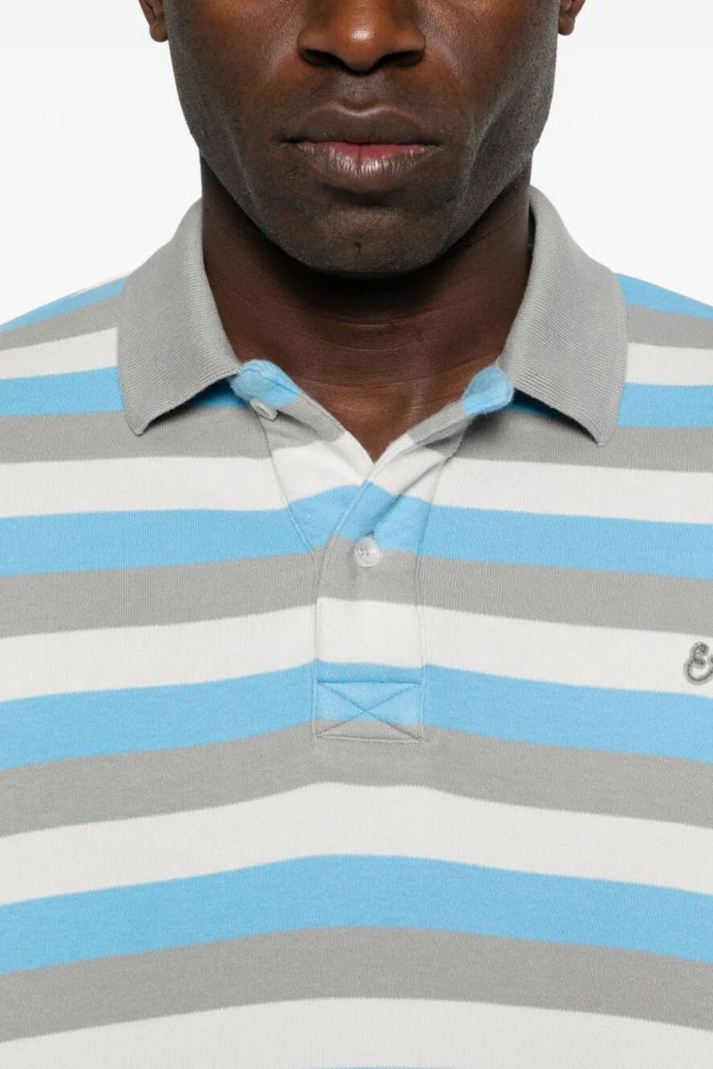 STRIPED LONG SLEEVE POLO ERL12T011