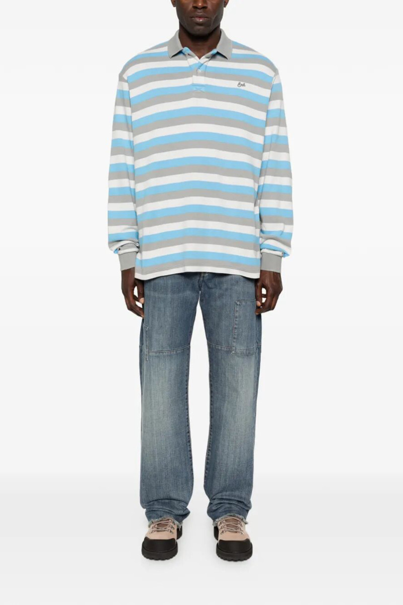 STRIPED LONG SLEEVE POLO ERL12T011