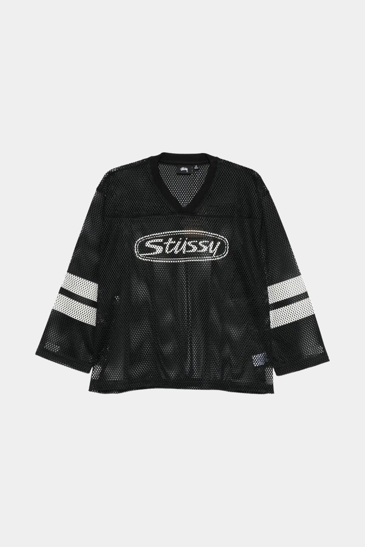 シャツ STUSSY 35 Football Mesh Stüssy Mesh Football Top Black White | Société Anonyme