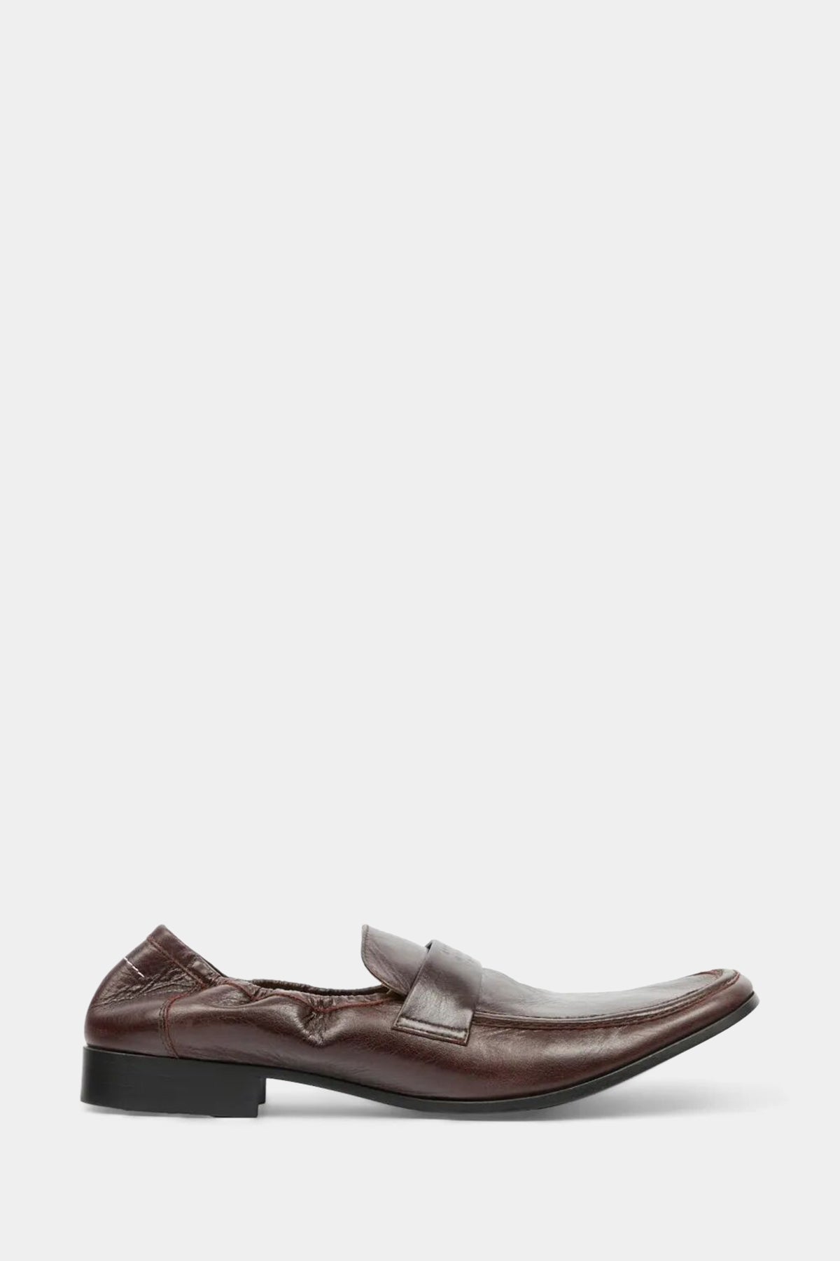 MM6 Maison Margiela Swing-Toe Leather Loafers Brown | Société 